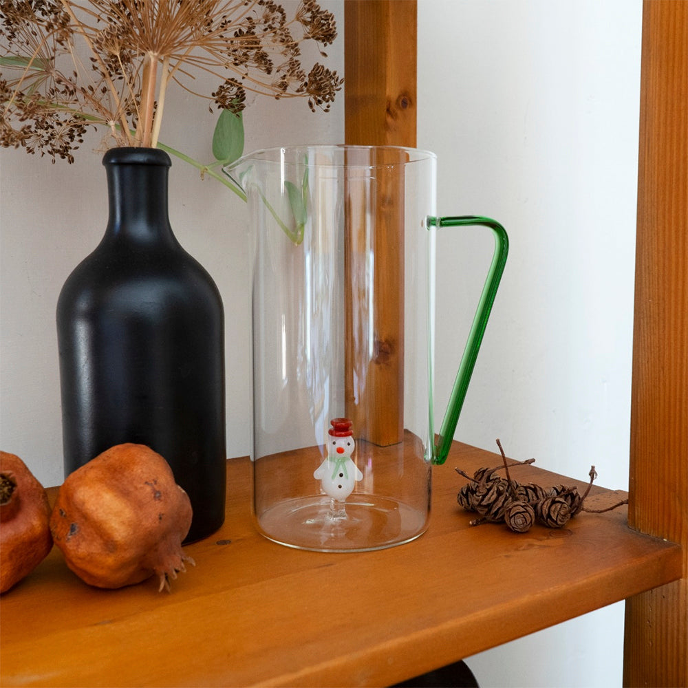 Caraffa in vetro borosilicato con decoro all'interno 1.2 litro