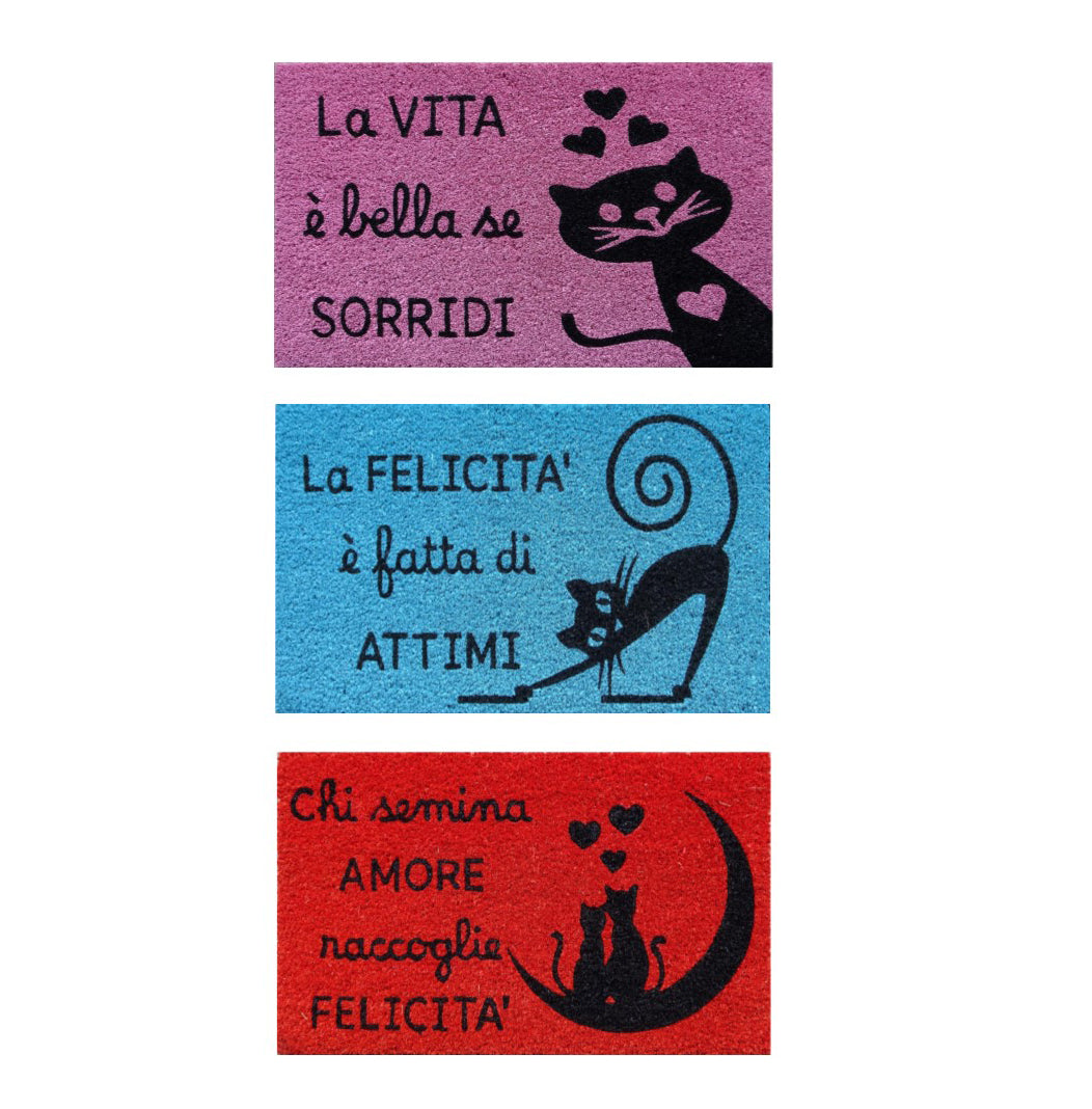 Zerbino cocco GATTINO NERO 3 disegni assortiti