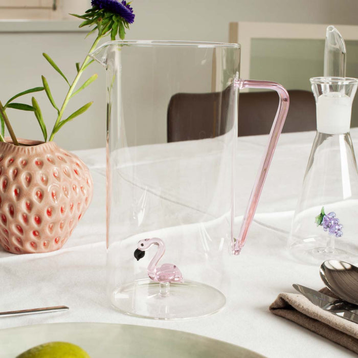 Caraffa in vetro borosilicato con decoro all'interno 1.2 litro