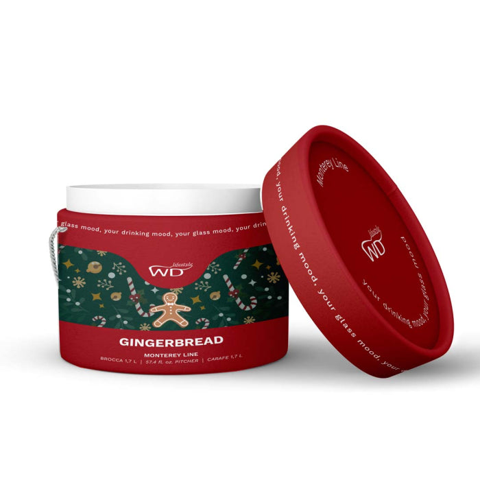 Brocca in vetro borosilicato 1,7lt  omino di pan di zenzero