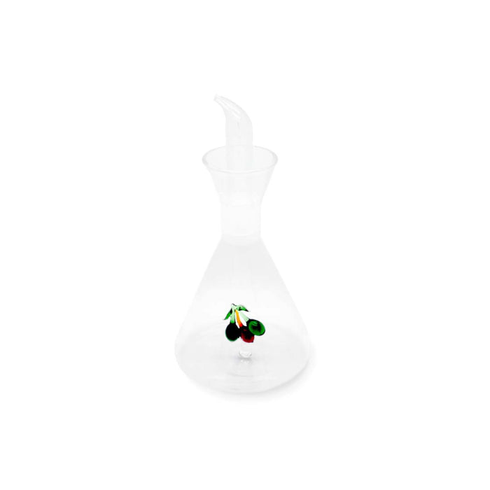 Oliera in vetro borosilicato con decoro