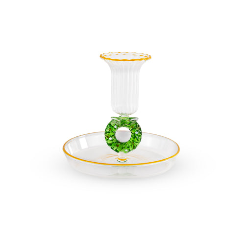 PORTACANDELE IN VETRO CON SOGGETTO COLORATO ALBERO