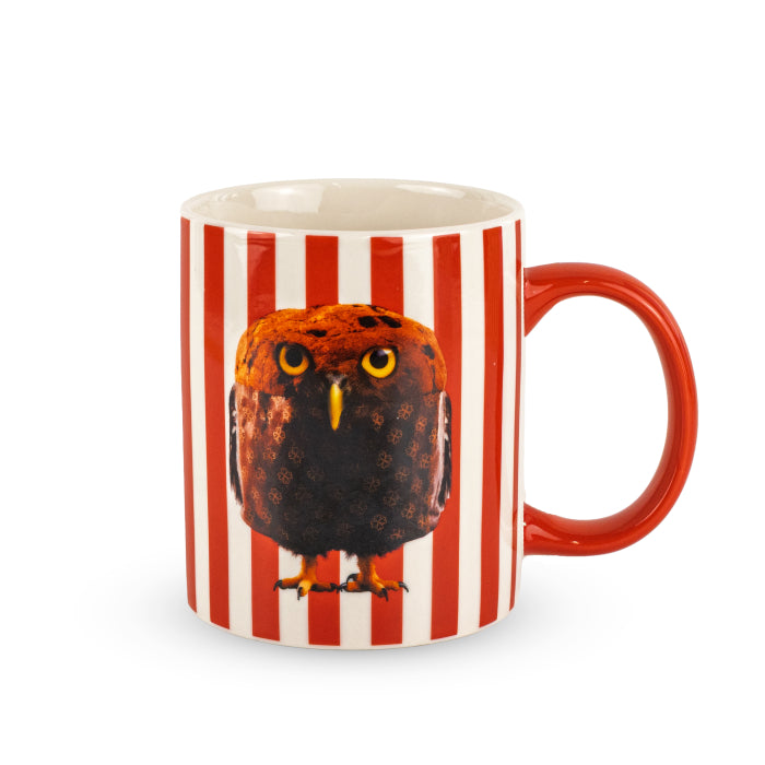 Tazza in new bone china. Decoro corna candy cane.