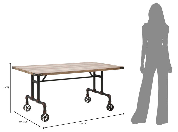 TAVOLO DA PRANZO MANHATTAN CM 160X91,5X76