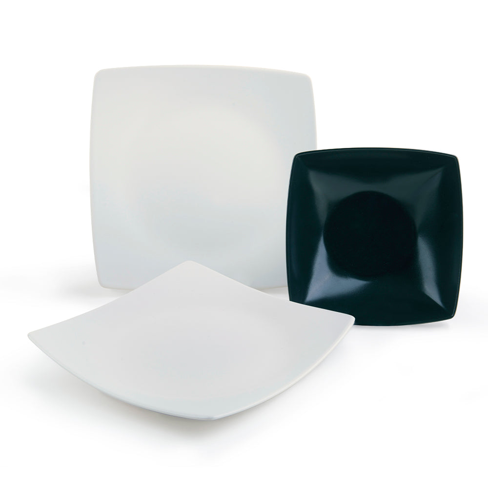 Servizio piatti 18 pezzi ECLIPSE Bianco e Nero