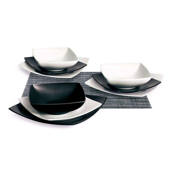 Servizio piatti 18 pezzi ECLIPSE Bianco e Nero