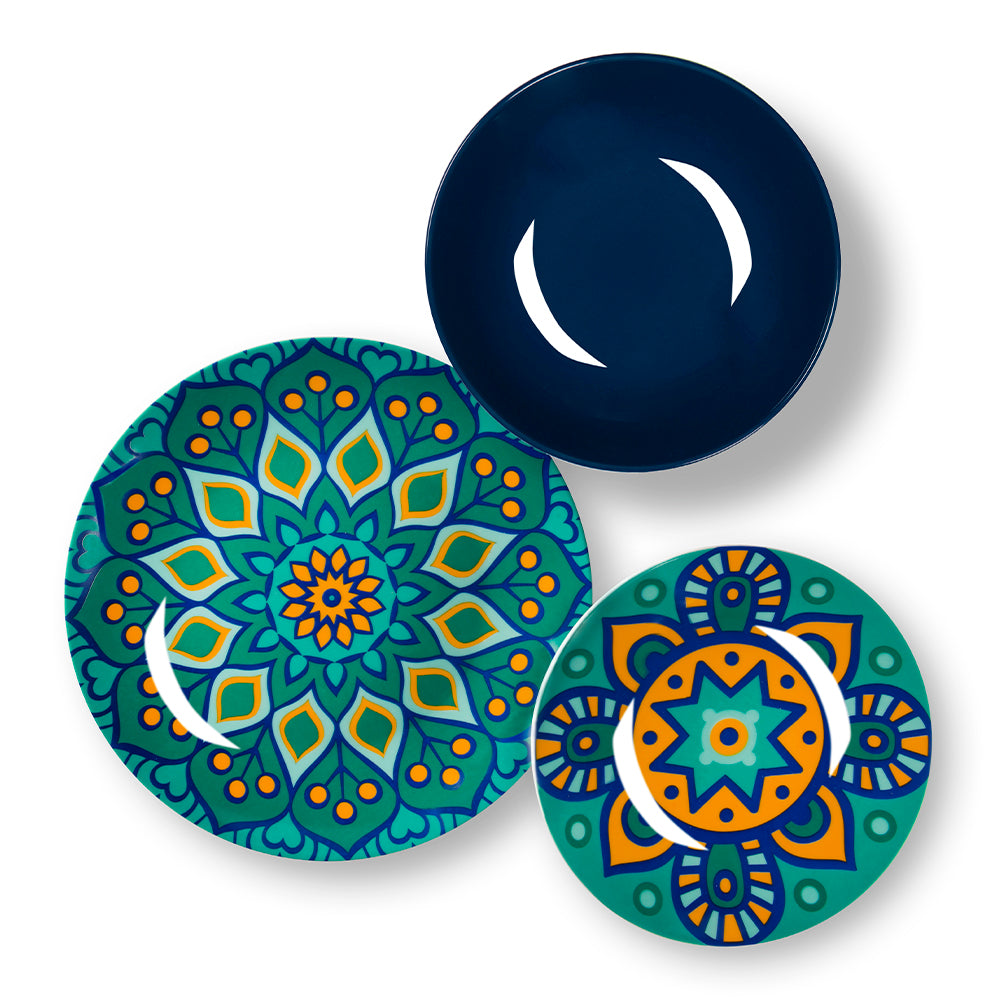 Servizio piatti 18 pezzi MANDALA MEDITERRANEO