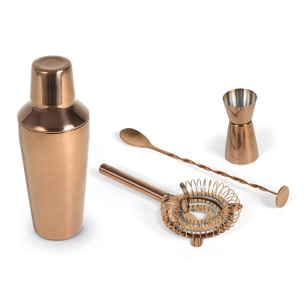 Set cocktail in acciaio INOX con finitura rosegold