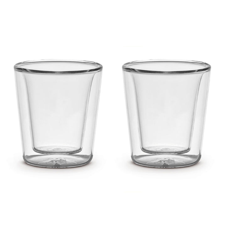 Set 2 bicchieri in vetro borosilicato doppia camera  capacità 70ml