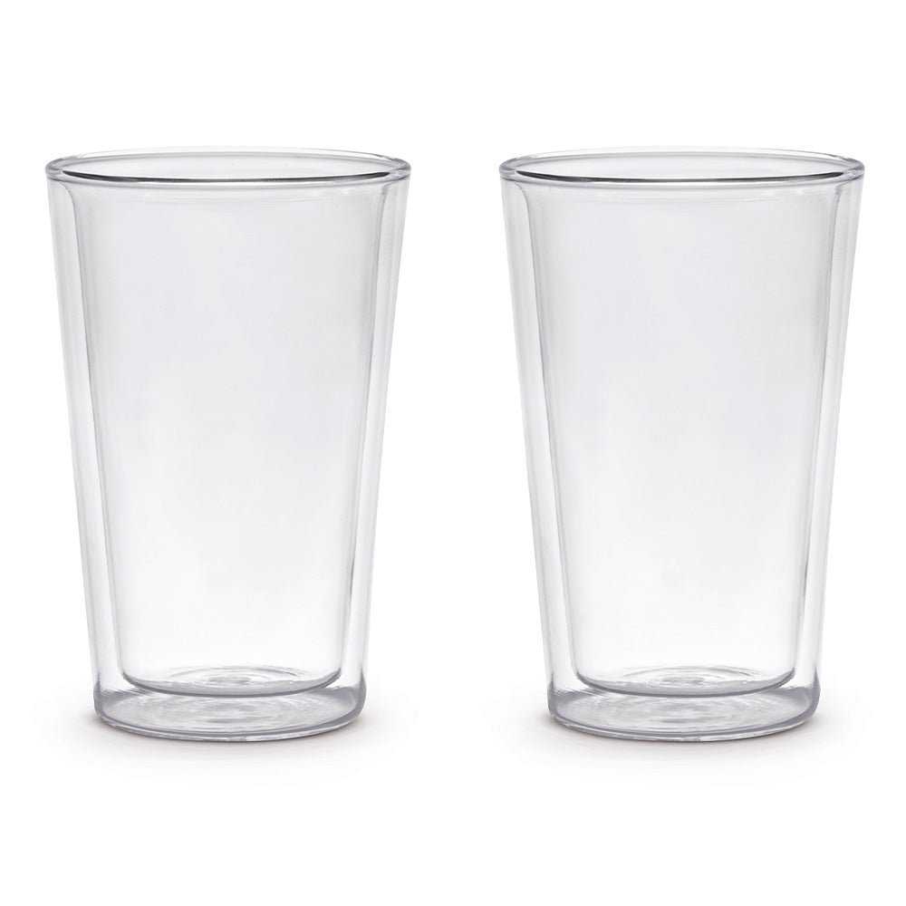 Set bicchieri in vetro borosilicato doppia camera capacità 325ml