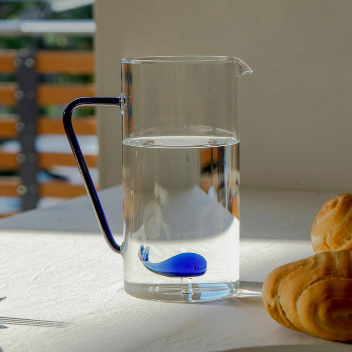 Caraffa in vetro borosilicato con decoro all'interno 1.2 litro