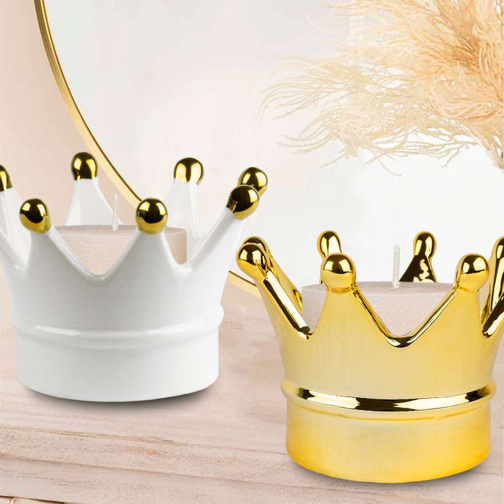 Corona 10 cm oro decorazione dipinta a mano porcellana
