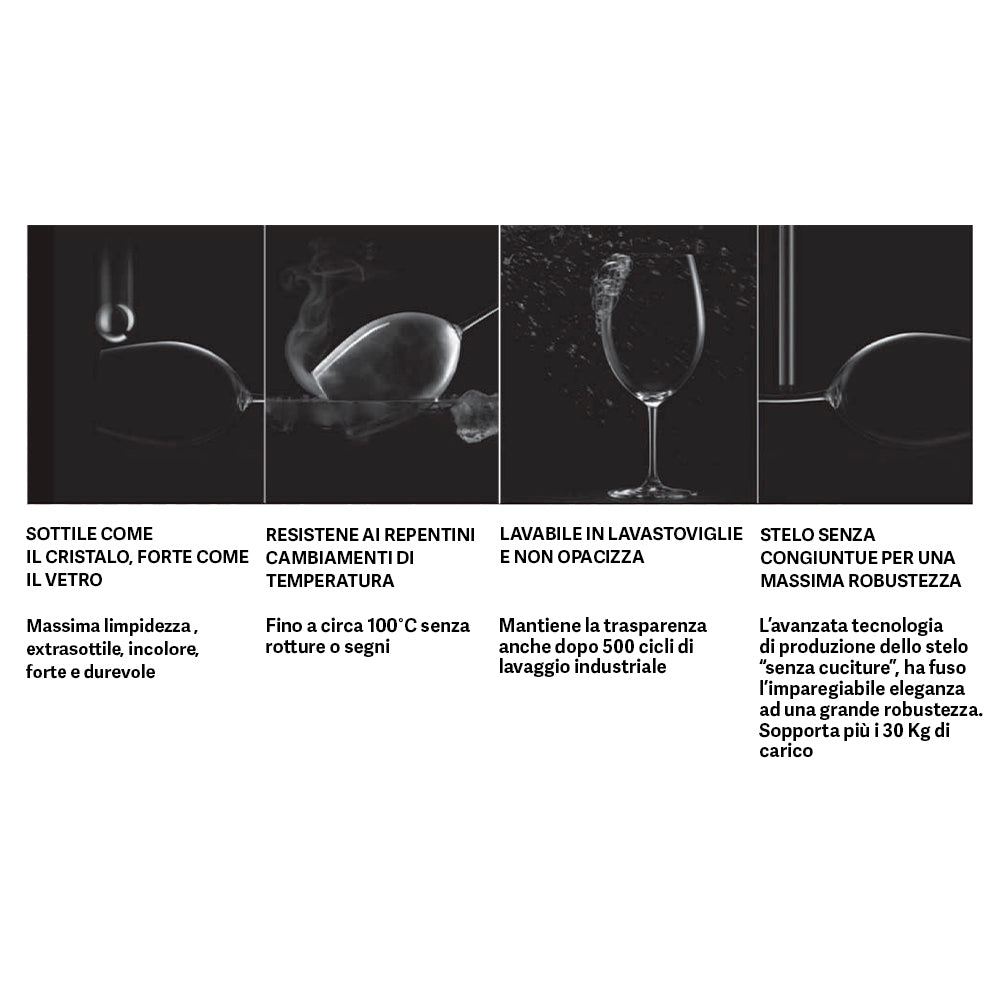6 Calici Shanghai bordeaux grande 995 ml, set 6 pezzi Linea da Degustazione LUCARIS di Onlylux