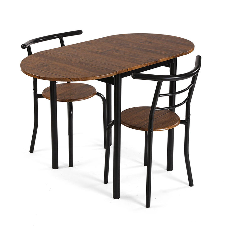 Set tavolo estensibile con 2 sedie, stile industriale