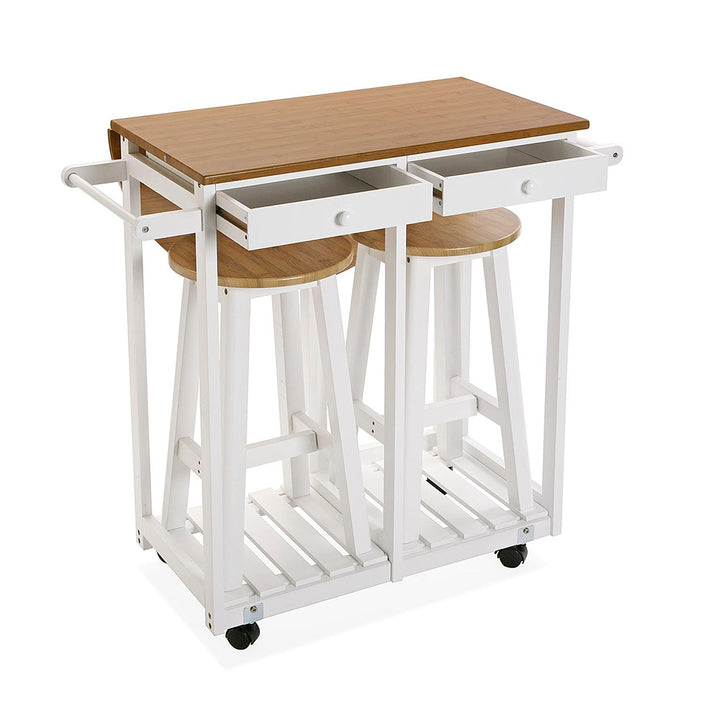 Set tavolo e 2 sgabelli salvaspazio, stile industriale