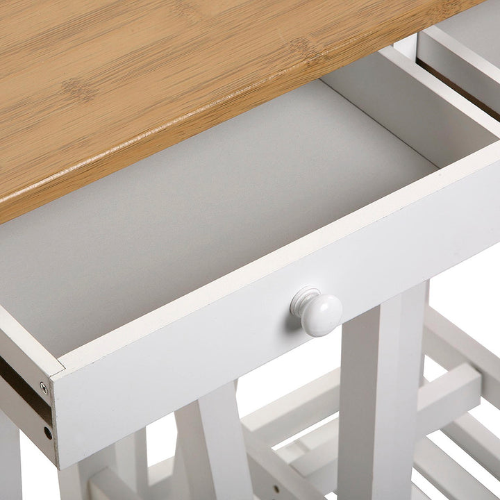 Set tavolo e 2 sgabelli salvaspazio, stile industriale