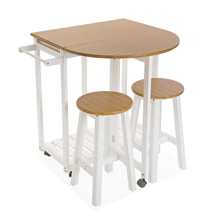 Set tavolo e 2 sgabelli salvaspazio, stile industriale